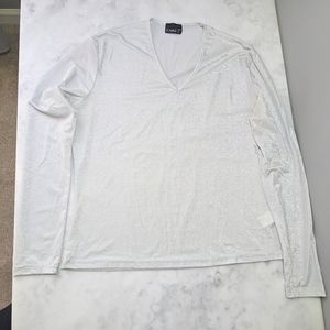 Sparkling V-Neck Top / Shimmering Shirt